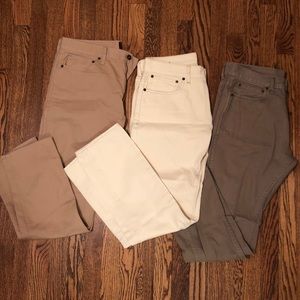 $18 for all three pair J Crew Colored Denim Pants